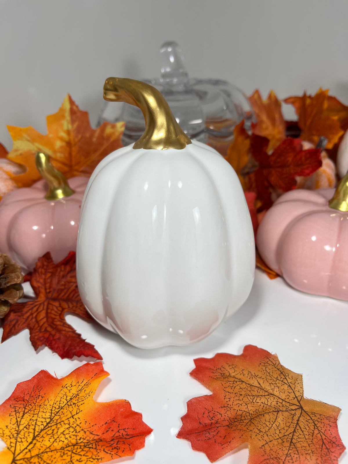 White ceramic pumpkin
