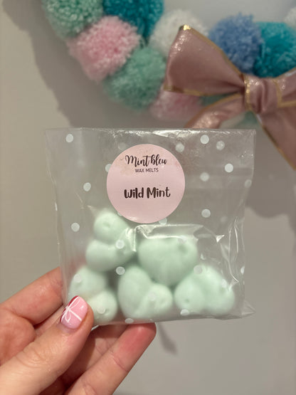 5 Wild Mint hearts - CLEARANCE