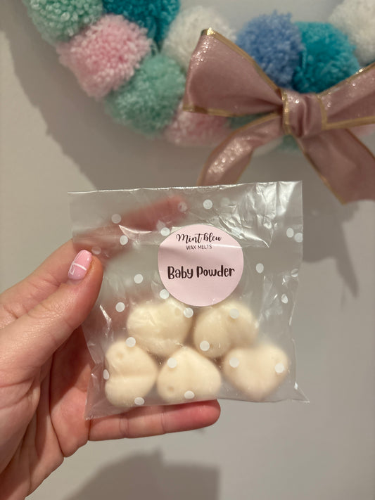 Baby powder wax hearts